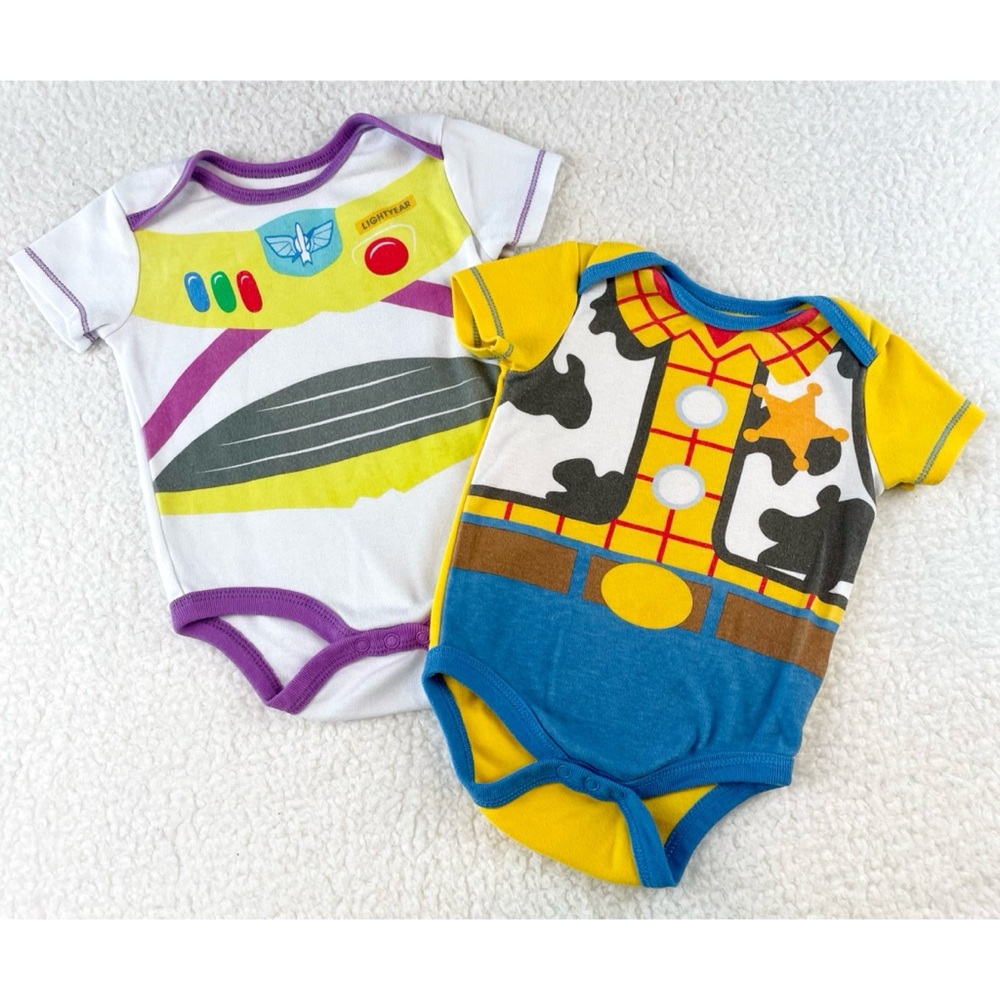 DISNEY • Set of Toy Story Woody & Buzz Lightyear Halloween Costume Onesies, 6-9M - Picture 16 of 16